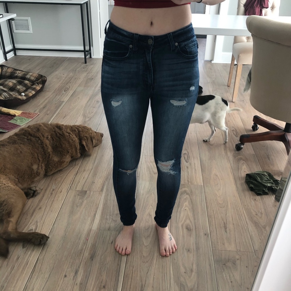 Kancan High Rise Distressed skinny jeans
